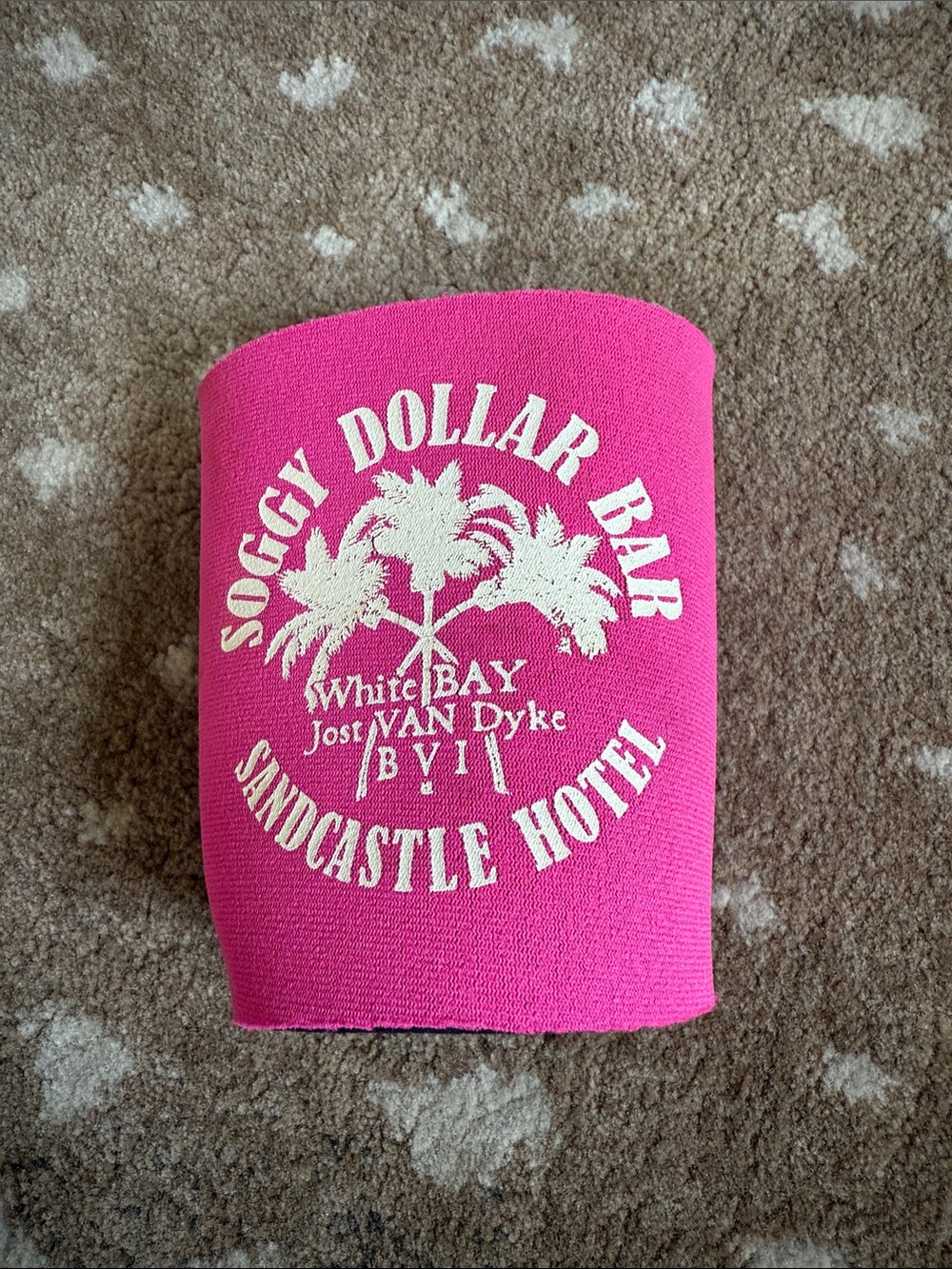 Soggy Dollar Bar Sandcastle Hotel Can Koozie - Hot Pink